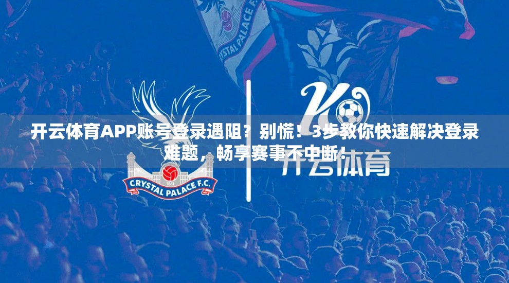 开云体育APP账号登录遇阻？别慌！3步教你快速解决登录难题，畅享赛事不中断！