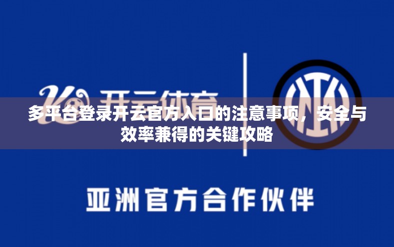 多平台登录开云官方入口的注意事项，安全与效率兼得的关键攻略